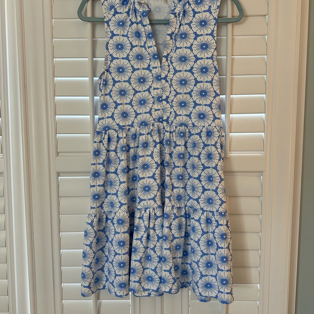 Mahi Gold - Blue Floral Sleeveless Lauren Dress, Size XS - Picture 6 of 11
